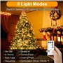 Realky Guirlande Lumineuse de Noël, 38.2M 320 LED Lumières de Noël Intérieur et Extérieure, 8 Modes et Fonction Mémoire Guirland