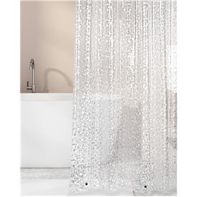 OTraki Doublure de Rideau de Douche Imperméable PEVA Transparent 3D Galet 180 x 200 cm Anti-Odeur avec 12 Crochets 3 Aimants pou