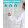 OTraki Doublure de Rideau de Douche Imperméable PEVA Transparent 3D Galet 180 x 200 cm Anti-Odeur avec 12 Crochets 3 Aimants pou