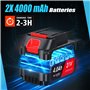 Clé à Chocs Sans Fil Brushless, 800Nm Boulonneuse à Choc Electrique, avec Deux Batteries 4.0Ah 21V, Visseuse à chocs Fréquence d