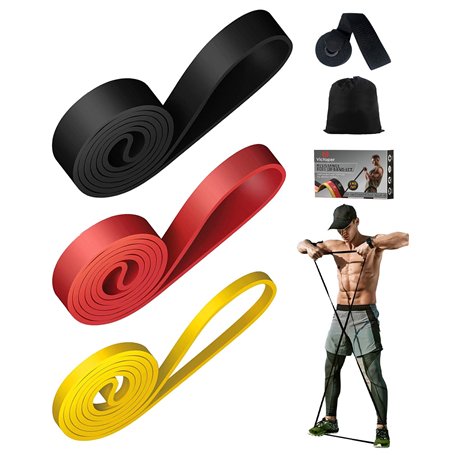 Victoper Bande Elastique Musculation(Lot de 3) Élastique Musculation Traction avec 3 Niveaux de Résistance