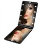 Enkifun Miroir de Poche 8 LED Miroir Illuminé Maquillage Miroir Portable Maquillage 1X & 2X Grossissant Double Face Ajustable Lu