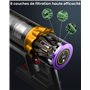 ANYSON 45Kpa/550W/70 Minutes Aspirateur Balai sans Fil,Aspirateur sans Fil Ecran Tactile,1,6L Capacité,8 Système de Filtration d