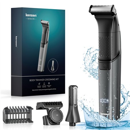 Kensen Rasoir Electriques Homme Corps 2-en-1 Tondeuse Corps Homme Intime Autonomie de 160 mins Tondeuse Intime Homme Étanche Ton