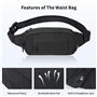 Cozary Sac Banane Homme et Femme - Banane Mode avec Ceinture Réglable et Extension - 4 Compartiments avec Fermeture Éclair - Par