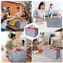 Cozary Sac Courses en Feutre 30L, Grand Panier Courses avec Poche Zippée, Sac de Transport en Feutre Pliable avec Anses, Shoppin