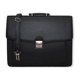 Maleta Porte-Pocuments en éco-cuir pour ordinateur portable avec bandoulière MA32 Noir