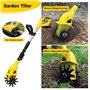Naturalpowev Rotavateur électrique, motoculteur de Jardin avec Batterie au Lithium Rechargeable, Tige télescopique en Alliage d'