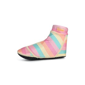 Duukies Chaussettes de bain à rayures pastel pour fille - Chaussettes de plage - Protection UV - Couleur : jaune - Chaussettes :