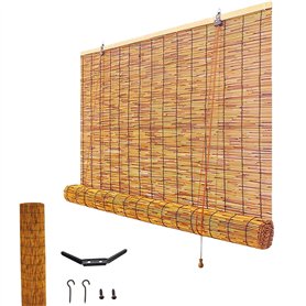 LJDJRHXH Rideau Bambou Naturel Store Enrouleur Bambou Extérieur Intérieur