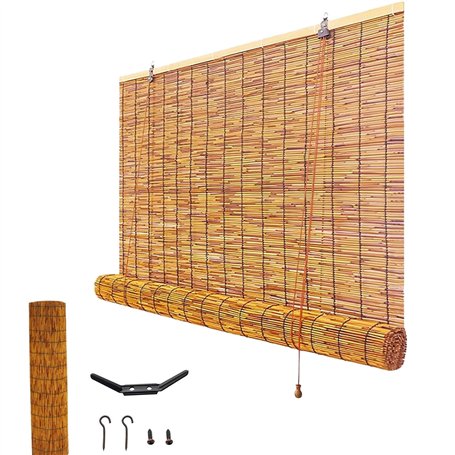 LJDJRHXH Rideau Bambou Naturel Store Enrouleur Bambou Extérieur Intérieur