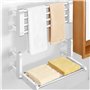 LANMOU Radiateur Seche Serviette Electrique Salle de Bain avec Thermostat 55℃, Porte-Serviettes Chauffant Electrique Blanc sans 