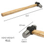 tête en Acier de 61 mm et Manche en Bois