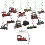 POMNUG 24 Pcs Train Pendentif Swirls Train Spirales Plafond Swirls Décorations Rétro Train Pendentif Décorations pour Train Anni