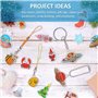 Plastique Fou,193 Pcs Feuilles Dingue Comprend A4 10 Fou Transparent,10 Papier Fou Magique Kit avec Motif,Perforateur Porte-CléS