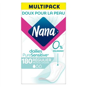 Nana Protège-Lingerie PureSensitive - Flux réguliers - 180 protège-lingeries