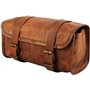 american blue Sacoche de guidon en cuir marron pour selle et moto - Sac à outils de vélo - Sac d'accessoires de voyage en cuir (