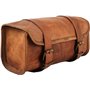 american blue Sacoche de guidon en cuir marron pour selle et moto - Sac à outils de vélo - Sac d'accessoires de voyage en cuir (