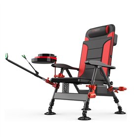 SOBOLON Chaise de pêche Chaise de pêche siège Portable inclinable Multifonctionnel avec Oreiller et Jambes relevables Camping Ch