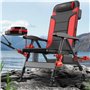SOBOLON Chaise de pêche Chaise de pêche siège Portable inclinable Multifonctionnel avec Oreiller et Jambes relevables Camping Ch