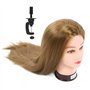 Tête de Mannequin avec 100% de Cheveux Humains, Tête de Poupée de Cosmétologie de 25,6 Pouces, Tête D'entraînement à la Coiffure