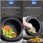 Robot Culinaire Automatique - Wok Électrique 360° Rotatif avec Technologie Induction Triple, 3 Puissances Réglables, Design Anti