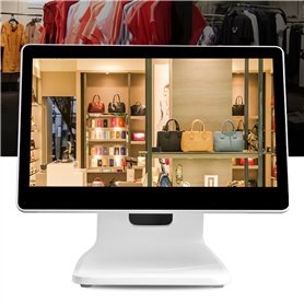 Naturalpowev Caisse enregistreuse de 15.6 Pouces Système de Caisse Écran de Caisse Tactile LCD Mode Tactile pour la Vente au dét