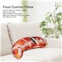 Raguso Oreiller en Peluche de Nourriture de Simulation, Oreiller de Coussin de Nourriture de support arrière drôle pour Le lit d