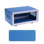 Boîte de jonction bleue rectangulaire en métal Boîtier électronique DIY Boîte de prévention Boîtier d'alimentation Résistant à l