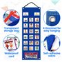 Qivine 2 in 1 Calendrier Visuel pour Enfants, Pliable Tableau Routine avec 70 Cartes et 72 Autocollants, Suspendu Comportement R