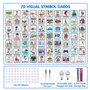 Qivine 2 in 1 Calendrier Visuel pour Enfants, Pliable Tableau Routine avec 70 Cartes et 72 Autocollants, Suspendu Comportement R
