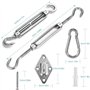 Acier Inoxydable Soleil Voile D'ombrage Kit de Fixation pour Triangle et Carré