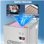 Sorbetière, Machine à Glace Roulée Frite Sorbetière Professionnelle en Acier Inoxydable avec 2 Raclettes pour la Fabrication de 