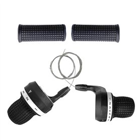Pesoncarl Vélo Twist Grip Manette de Vitesse poignée vélo Levier de Frein vélo dérailleur Transmission 1 Paire 3x7 Vitesses