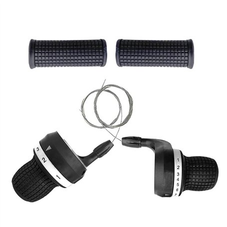 Pesoncarl Vélo Twist Grip Manette de Vitesse poignée vélo Levier de Frein vélo dérailleur Transmission 1 Paire 3x7 Vitesses
