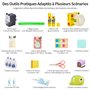 Deli 88 Pcs Kit Fournitures Scolaires Trousse Scolaire Rentrée Scolaire Bureautiques,Trousse, Règle, Stylos, Gommes, Post It Etc
