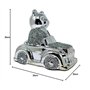 Ours en diamant écrasé argenté éblouissant avec singe et lapin – Décoration de Noël en cristal de luxe pour la maison et le bure