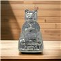 Ours en diamant écrasé argenté éblouissant avec singe et lapin – Décoration de Noël en cristal de luxe pour la maison et le bure