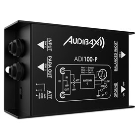 Audibax ADI-100P - Boîtier d'Injection Directe Passive Haute Performance - Boîtier DI Double Canal - Filtre de Bruit et Interrup