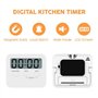 Minuteur de Cuisine numérique avec écran LCD Basse consommation, avec Fonction chronomètre, Dos magnétique, Support Pliable, Ala