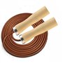 VSL Corde à sauter en cuir véritable avec roulement à billes à 360 degrés avec poignées en bois pour perte de poids fitness vite