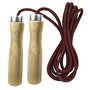 VSL Corde à sauter en cuir véritable avec roulement à billes à 360 degrés avec poignées en bois pour perte de poids fitness vite