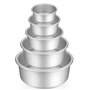 Gesentur Ensemble de Moules à Gâteau Ronds Revêtement Anti-adhésif avec Base Amovible Moules (5 pièces)