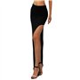 lijun Femmes Taille Haute Sexy côté Ouvert Fendu Paquet Hanche Moulante Club Maxi Jupe Longue