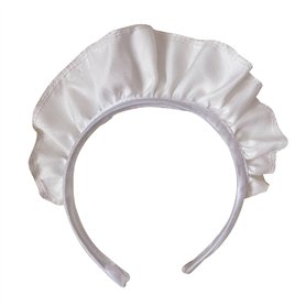 PHILSP Coiffe de soubrette large pour femme - Joli bandeau blanc de soubrette - Accessoire gothique fantaisie - Blanc