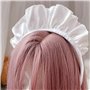 PHILSP Coiffe de soubrette large pour femme - Joli bandeau blanc de soubrette - Accessoire gothique fantaisie - Blanc