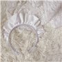 PHILSP Coiffe de soubrette large pour femme - Joli bandeau blanc de soubrette - Accessoire gothique fantaisie - Blanc