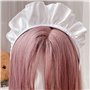 PHILSP Coiffe de soubrette large pour femme - Joli bandeau blanc de soubrette - Accessoire gothique fantaisie - Blanc