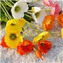 FGYZYP Lot de 4 branches de coquelicot artificielles réalistes, 57,9 cm élégant en soie synthétique avec 4 têtes, composition fl