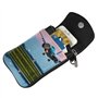 Petit sac à main pour téléphone portable avec motif manette de jeu bleue – Sangle réglable pour femmes et adolescentes – Idéal p